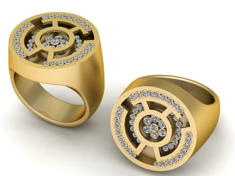 Model Cetak 3D Cincin Meterai Emas Model Cetak 3D