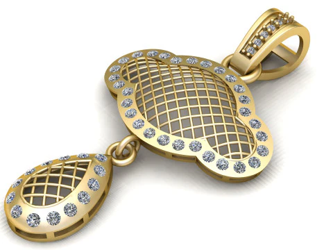 Gold Drop Pendant 3D Printable Model 3D Print Model