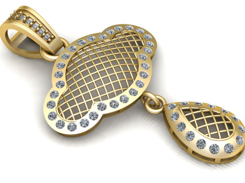 Gold Drop Pendant 3D Printable Model 3D Print Model