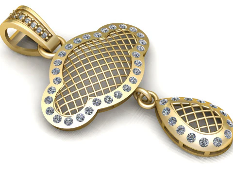 Gold Drop Pendant 3D Printable Model 3D Print Model