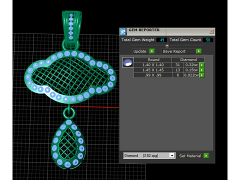 Gold Drop Pendant 3D Printable Model 3D Print Model