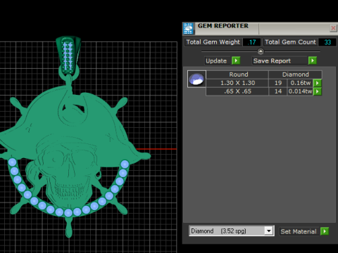 Pirate Skull Steering Wheel Gold Pendant 3D Printable Jewelry Model 3D Print Model