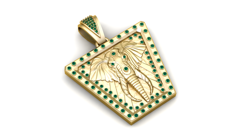 Elephant Pendant 3D Printable Model 3D Baskı Modeli .c4d .max .obj .3ds .fbx .stl .blend 