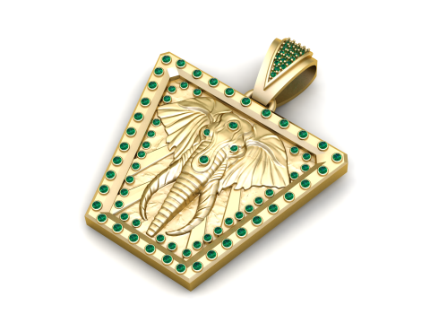 Elephant Pendant 3D Printable Model 3D Baskı Modeli