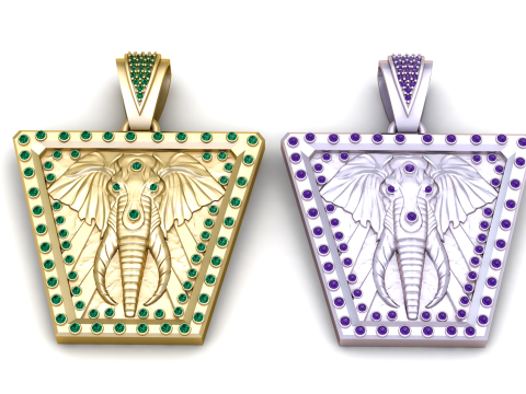 Elephant Pendant 3D Printable Model 3D Baskı Modeli