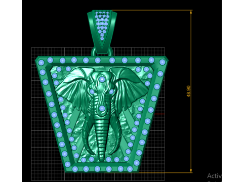 Elephant Pendant 3D Printable Model 3D Baskı Modeli