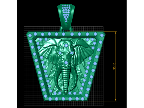 Elephant Pendant 3D Printable Model 3D Baskı Modeli