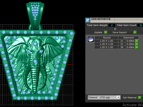 Elephant Pendant 3D Printable Model 3D Baskı Modeli