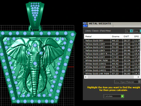 Elephant Pendant 3D Printable Model 3D Print Model