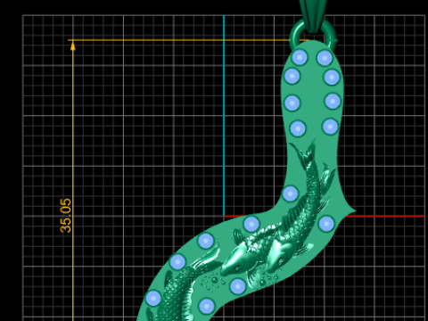 Modelo imprimible en 3D con colgante de pez corriendo Modelo de impresión 3D