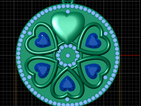 Elegant Heart Clover Medallion Pendant 3D Printable Jewelry Model Modello di stampa 3D