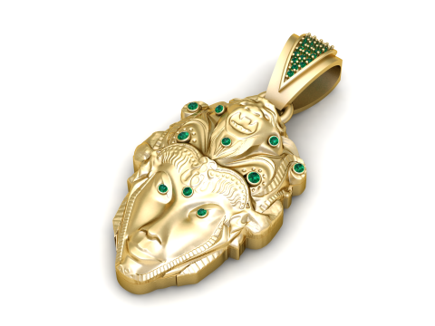 Green Man Pendant 3D Printable Model Description Model do druku 3D