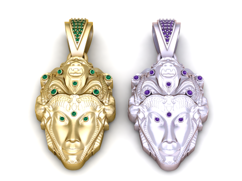 Green Man Pendant 3D Printable Model Description Model do druku 3D