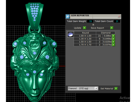 Green Man Pendant 3D Printable Model Description Model do druku 3D