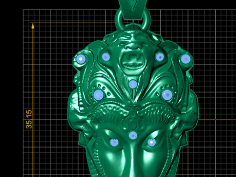 Green Man Pendant 3D Printable Model Description Model do druku 3D