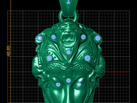 Green Man Pendant 3D Printable Model Description Model do druku 3D