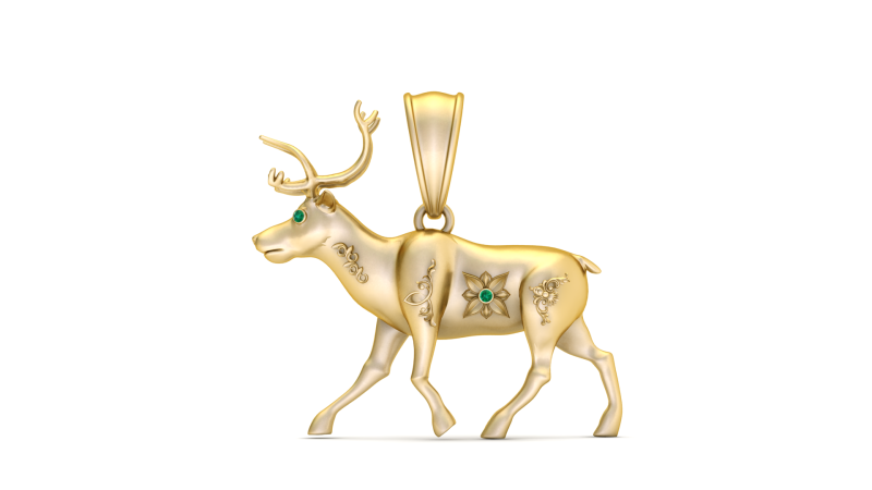 Running Deer Pendant 3D Printable Model 3D Druckmodell .c4d .max .obj .3ds .fbx .stl .blend 