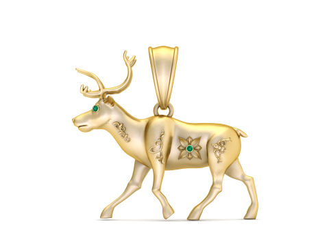 Running Deer Pendant 3D Printable Model 3D Print Model