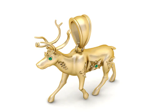 Running Deer Pendant 3D Printable Model 3D Print Model