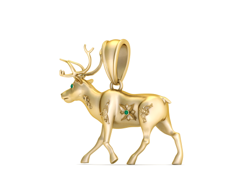 Running Deer Pendant 3D Printable Model 3D Druckmodell