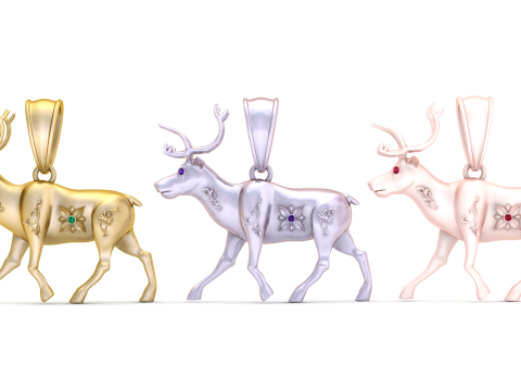 Running Deer Pendant 3D Printable Model 3D Druckmodell