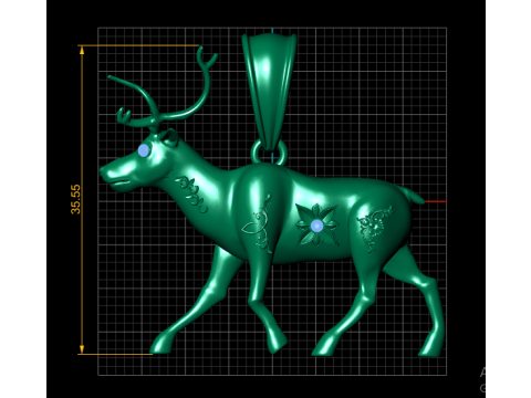 Running Deer Pendant 3D Printable Model 3D Druckmodell