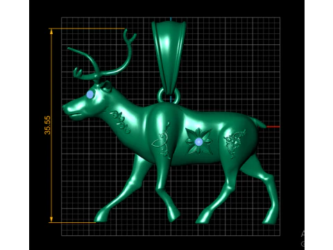 Running Deer Pendant 3D Printable Model 3D Print Model