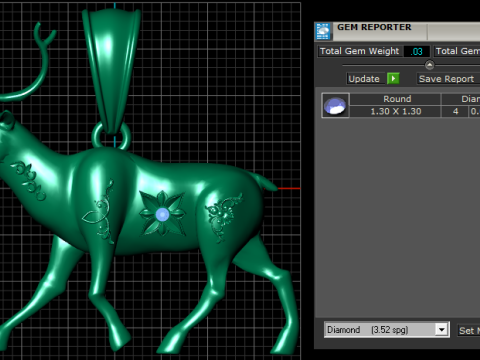 Running Deer Pendant 3D Printable Model 3D Druckmodell