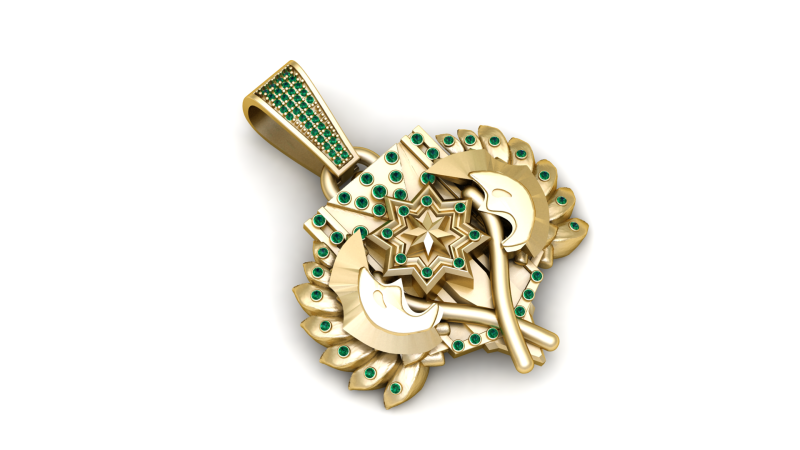 Gold Star Pendant 3D Printable Model Modelo de impresión 3D .c4d .max .obj .3ds .fbx .stl .blend