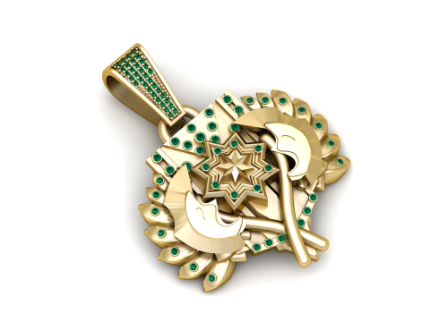 Gold Star Pendant 3D Printable Model Modèles 3D en vedette