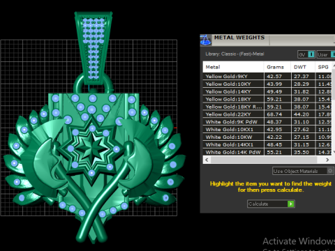Gold Star Pendant 3D Printable Model Modelo de impresión 3D