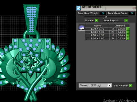 Gold Star Pendant 3D Printable Model Modelo de impresión 3D