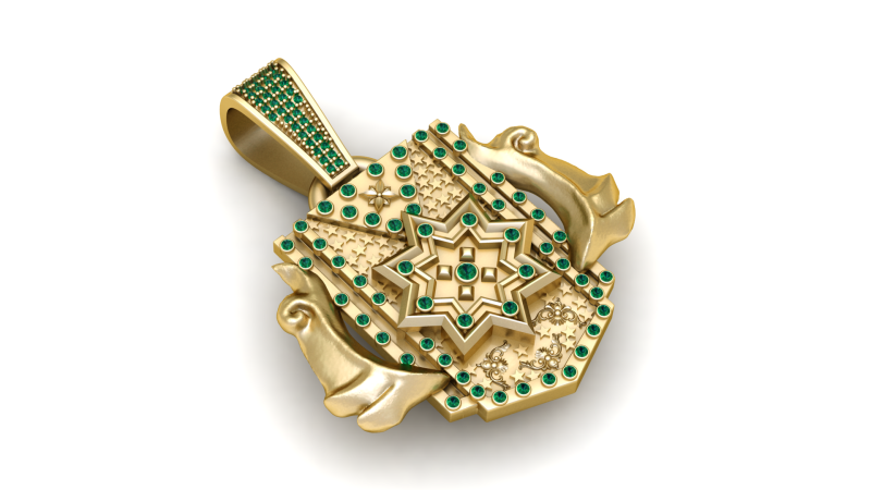 Hexagon Masonic Pendant 3D Printable Model Modelo de Impressão 3D .c4d .max .obj .3ds .fbx .stl .blend 