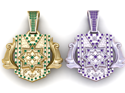 Hexagon Masonic Pendant 3D Printable Model Modelo de Impressão 3D