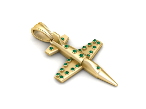 天空飞机吊坠 3D 打印模型 3D 打印模型