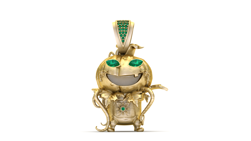Horror Pumpkin Pendant 3D Printable Model 3D Принт Модель .c4d .max .obj .3ds .fbx .stl .blend