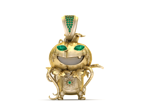 Horror Pumpkin Pendant 3D Printable Model Modello di stampa 3D
