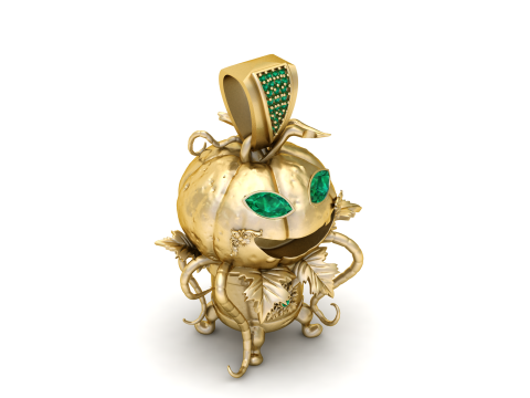 Horror Pumpkin Pendant 3D Printable Model 3D Принт Модель