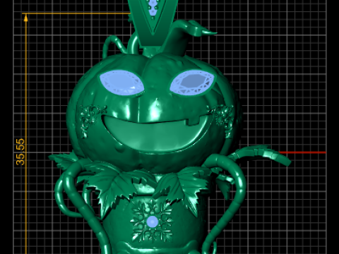Horror Pumpkin Pendant 3D Printable Model 3D Принт Модель