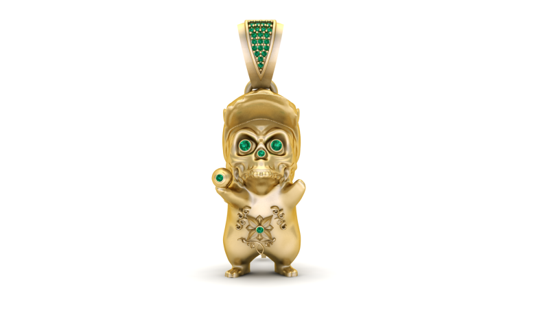 Skull Body Pendant 3D Printable Model 3D 打印模型 .c4d .max .obj .3ds .fbx .stl .blend 