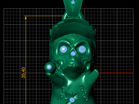 Skull Body Pendant 3D Printable Model 3D 打印模型