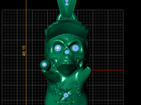 Skull Body Pendant 3D Printable Model 3D 打印模型