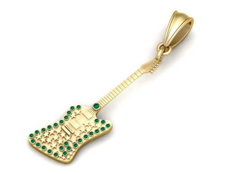 Rock Guitar Pendant 3D Printable Mode 3D Print Model