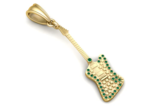 Rock Guitar Pendant 3D Printable Mode 3D Print Model
