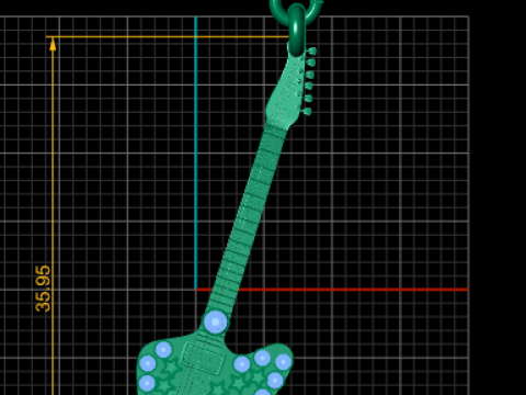 Rock Guitar Pendant 3D Printable Mode Modello di stampa 3D