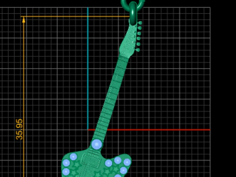 Rock Guitar Pendant 3D Printable Mode 3D Print Model