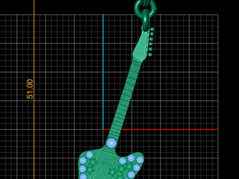 Rock Guitar Pendant 3D Printable Mode Modello di stampa 3D