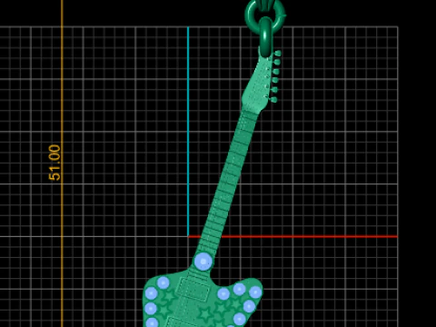 Rock Guitar Pendant 3D Printable Mode 3D Print Model