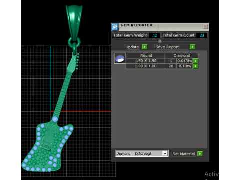 Rock Guitar Pendant 3D Printable Mode 3D Print Model