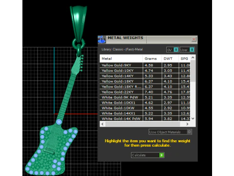Rock Guitar Pendant 3D Printable Mode 3D Print Model